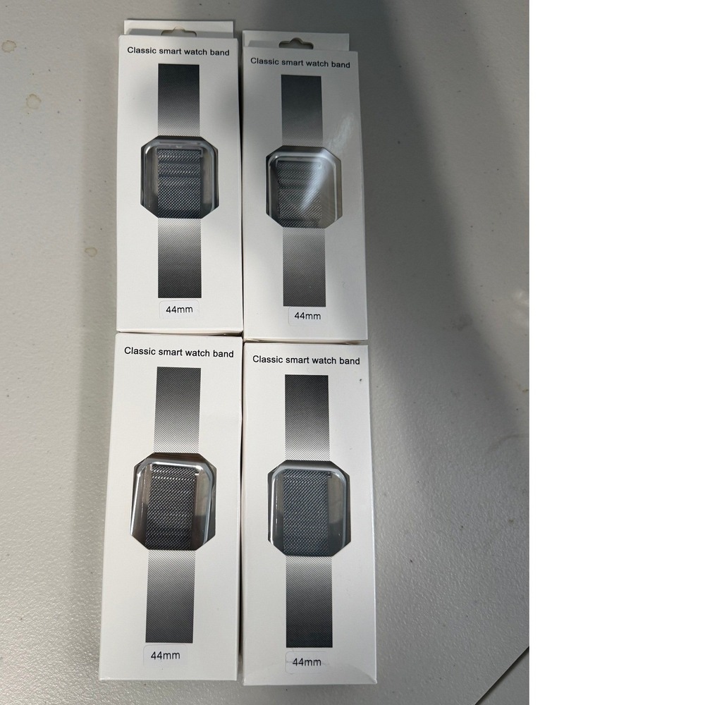 4 Pack Silver Milanese Loop Smart‎ Watch Band 44mm Mesh Strap 1111